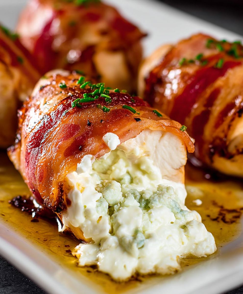 Turkey Bacon Wrapped Cream Cheese Stuffed Chicken Breast image 2